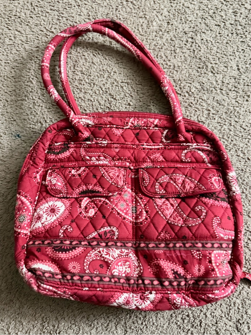 VERA BRADLEY BOWLER HANDBAG MESA RED RETIRED RARE EXCELLENT CONDITION